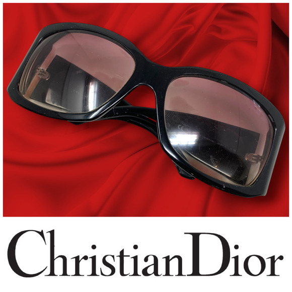 Y2K Christian Dior Diorrain 1 Sunglasses Italy Black Oversized PARTS REPAIR READ main image 5
